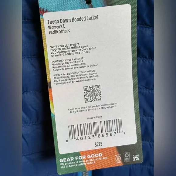 NWT Cotopaxi Fuego Down Hooded Jacket WOMENS L - Picture 2 of 6